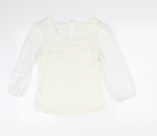 Oasis Womens White Basic T-Shirt Size 8