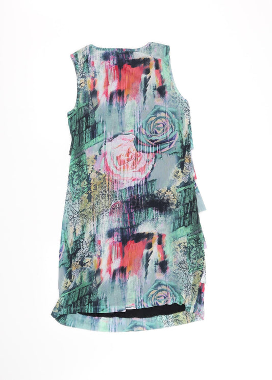 Yest Womens Green Floral A-Line Size S
