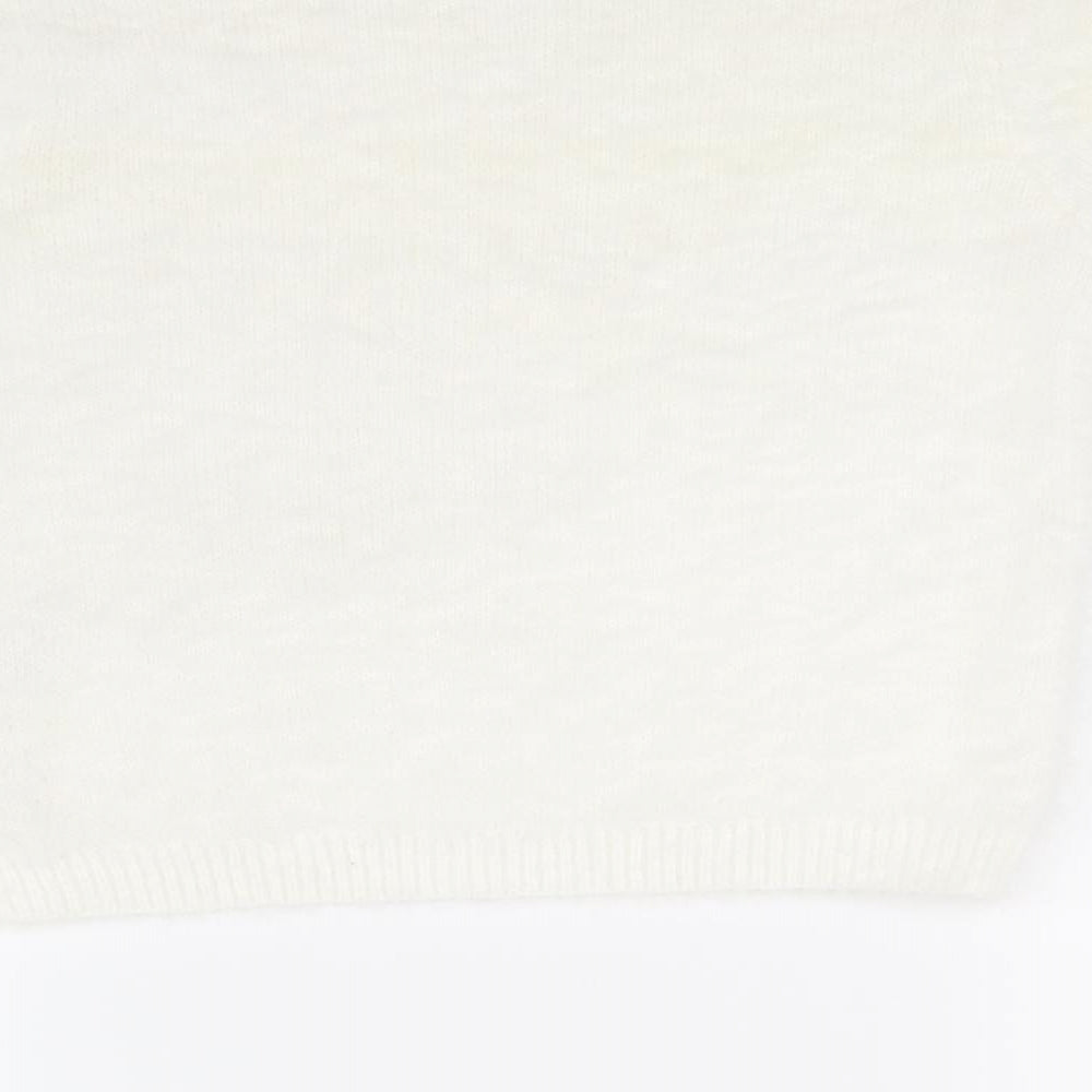 New Look Womens White Pullover Jumper Size M