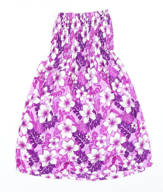 Temptations Girls Purple Floral Fit & Flare Size M