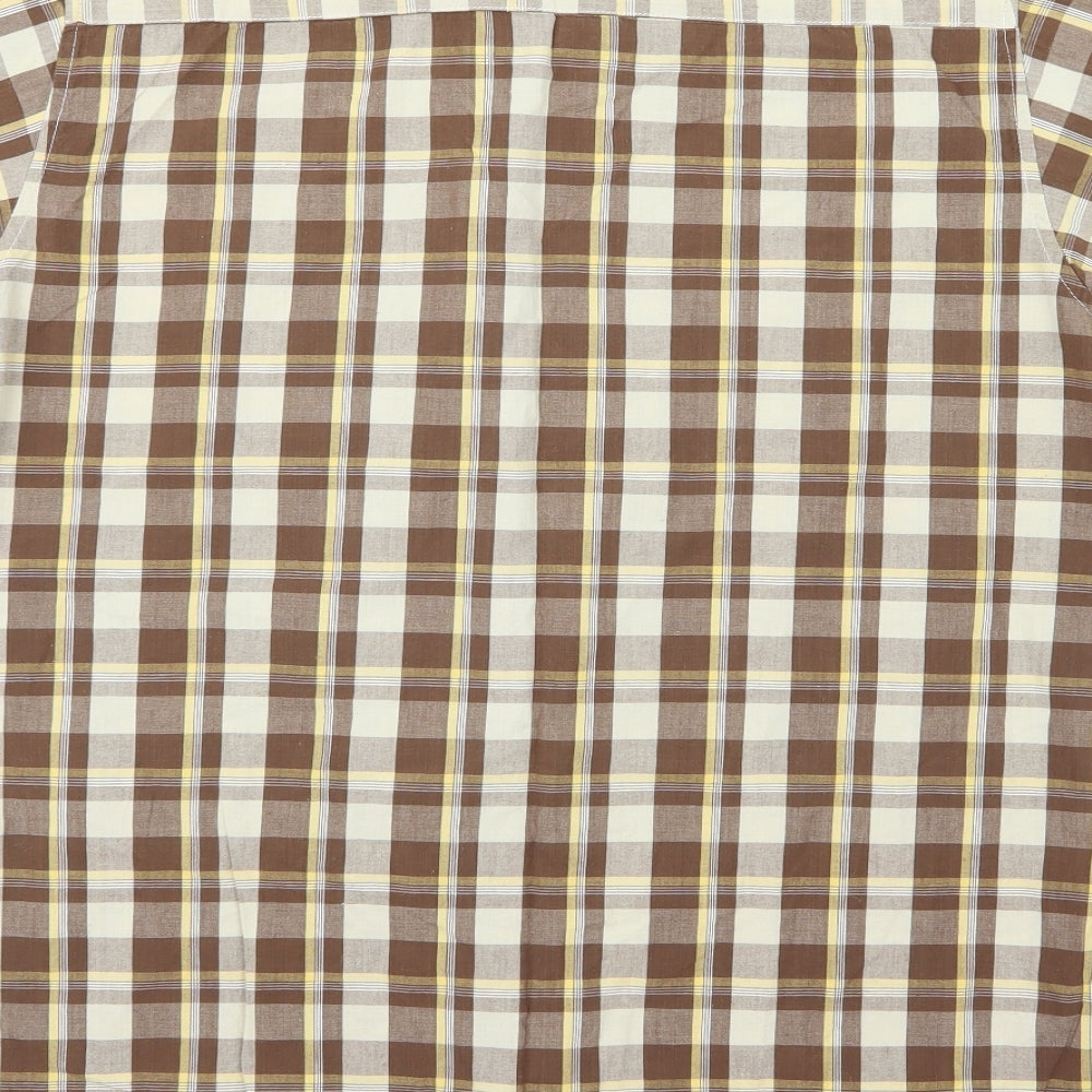 Chums Mens Brown Check Button-Up Size M