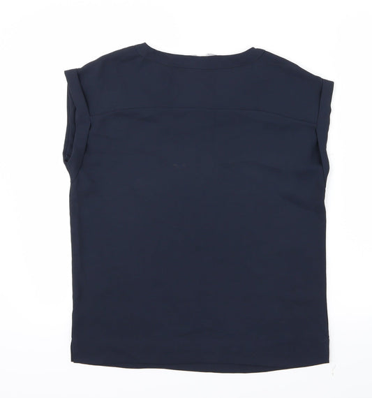 Preworn Womens Blue Basic Blouse Size 6