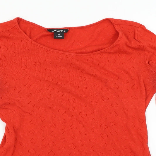 Monki Womens Red Pullover Jumper Size XS