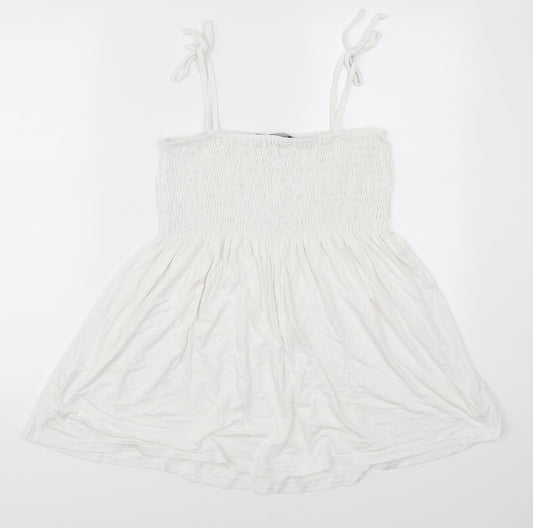 Boohoo Womens White Basic Tank Size 12