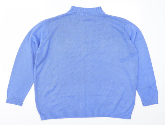 EWM Womens Blue Pullover Jumper Size 22