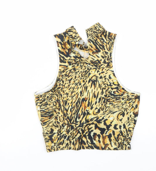 ASOS Womens Yellow Animal Print Basic Tank Size 8