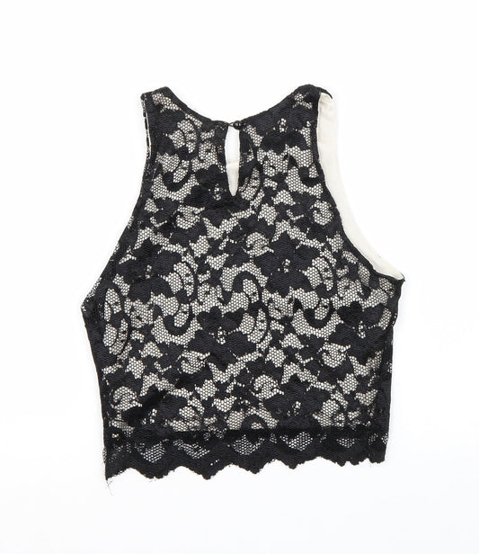 Newlook Womens Black Cropped Tank Size 8