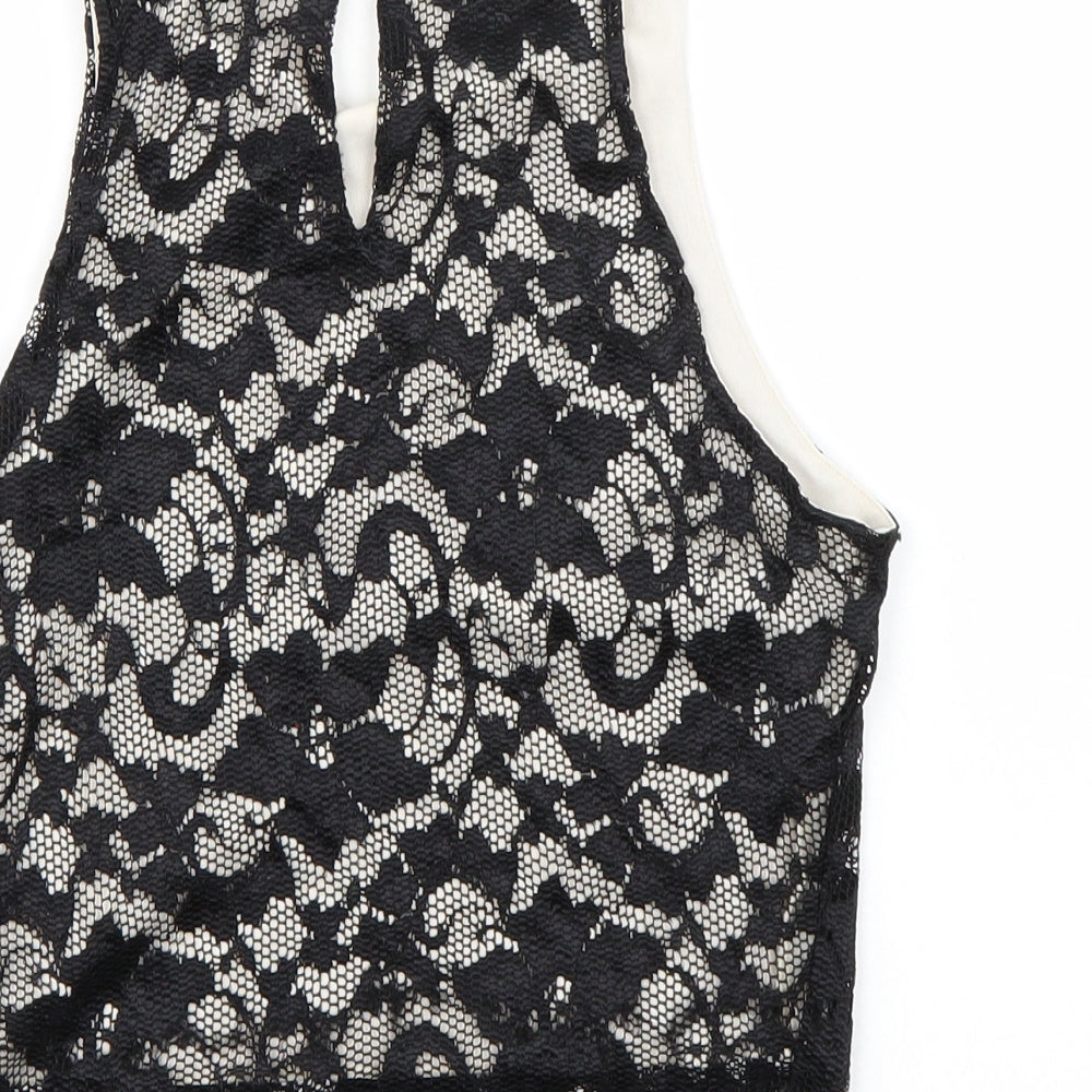 Newlook Womens Black Cropped Tank Size 8