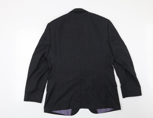 George Mens Blue Striped Jacket Suit Jacket Size 40
