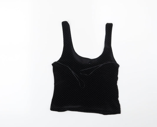 Miss Selfridge Womens Black Cropped Blouse Size 8