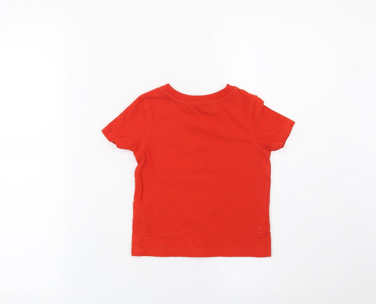George Boys Red Basic T-Shirt Size 12-18 Months - Tiger