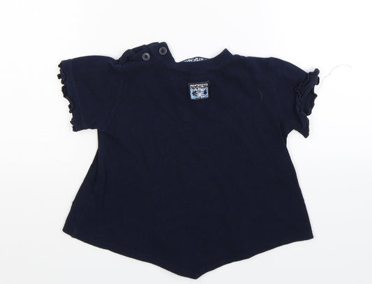 Pampolina Girls Blue Floral Pullover Jumper Size 3 Years