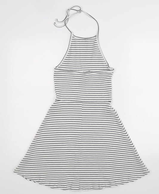 ASOS Womens White Striped Fit & Flare Size 8