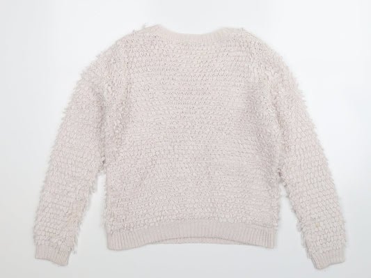 Dorothy Perkins Womens White Knit Pullover Jumper Size 12