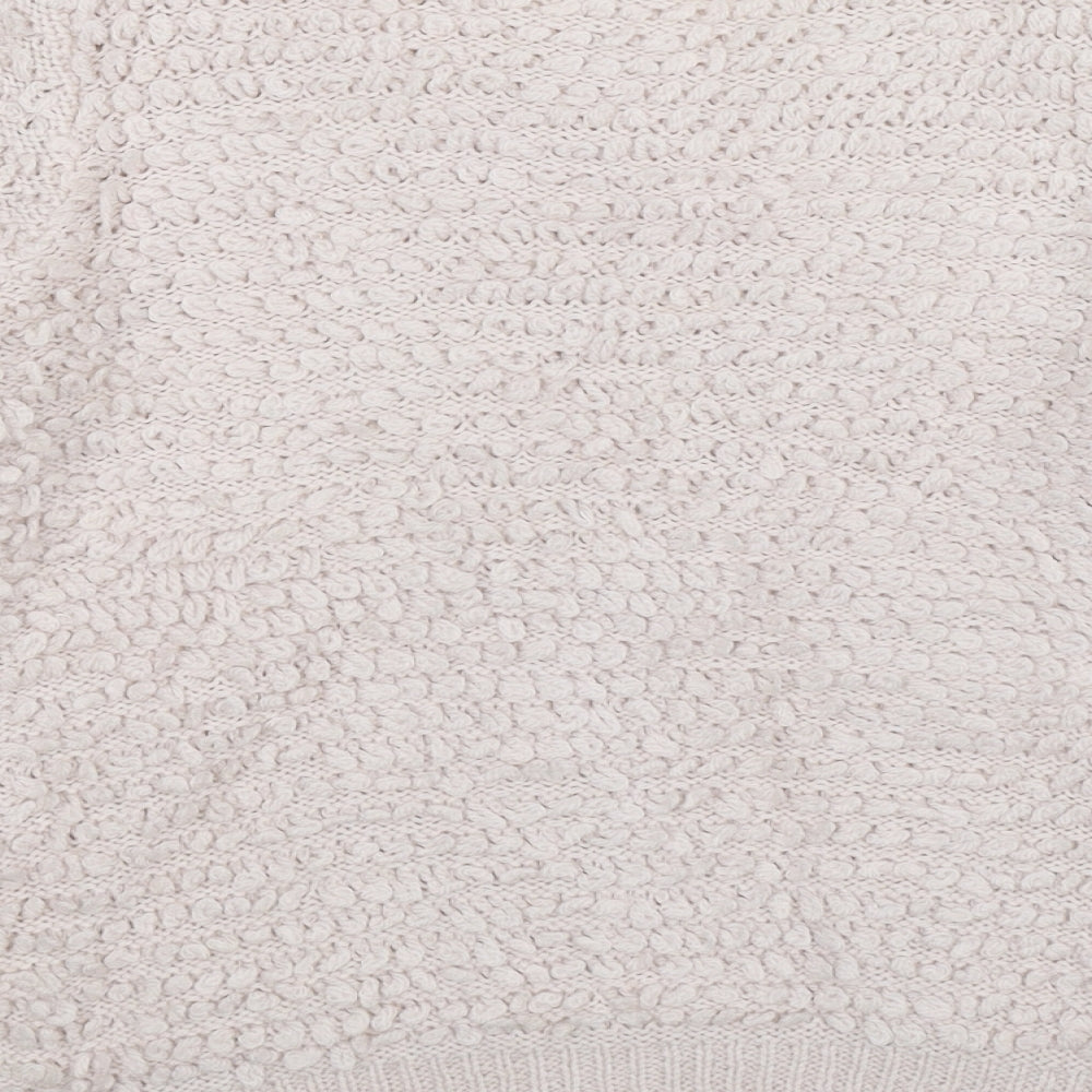 Brand and care label for Dorothy Perkins women’s white knit jumper, size UK 12