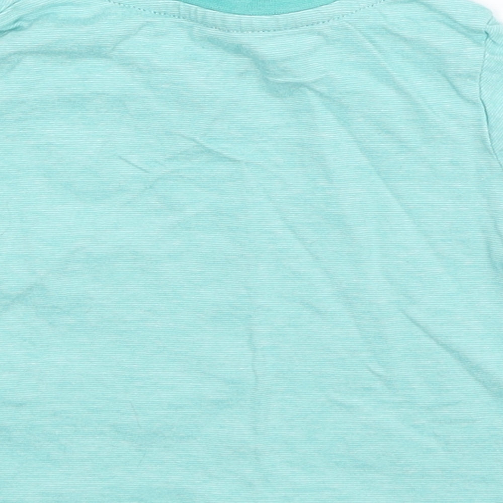 Brand and care label for F&F Baby Green Basic T-Shirt, size 9-12, Months