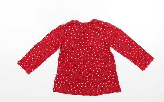 George Girls Red Geometric Basic T-Shirt Size 12-18 Months
