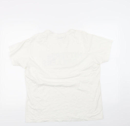 Hitters & Drillers Mens White T-Shirt Size L