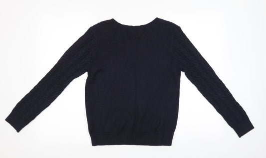H&M Womens Beige Fair Isle Pullover Jumper Size M