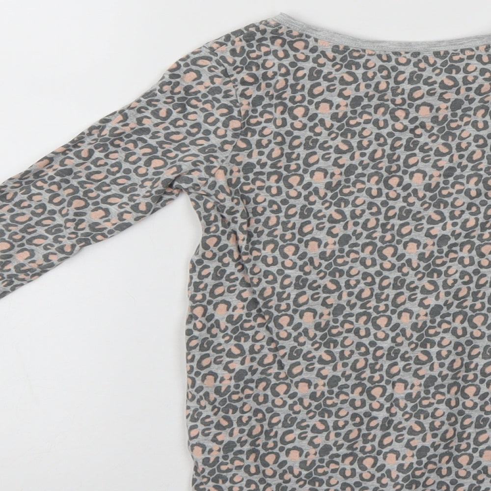 Brand and care label for Next girls’ multicoloured animal print basic t-shirt, size 5, years