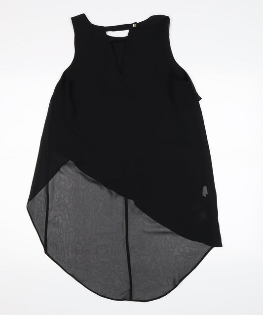 River Island Womens Black Chiffon Basic Blouse Size 10
