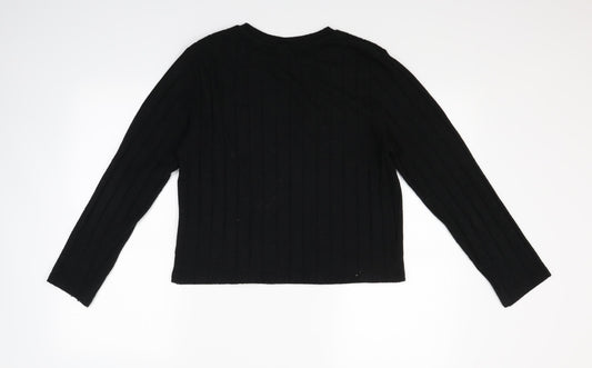 H&M Womens Black Knit Pullover Jumper Size M