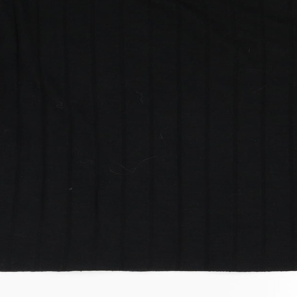 Brand and care label for H&M women’s black knit jumper, size M