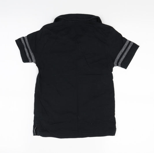 George Boys Black Basic Polo Size 7-8 Years - Applique