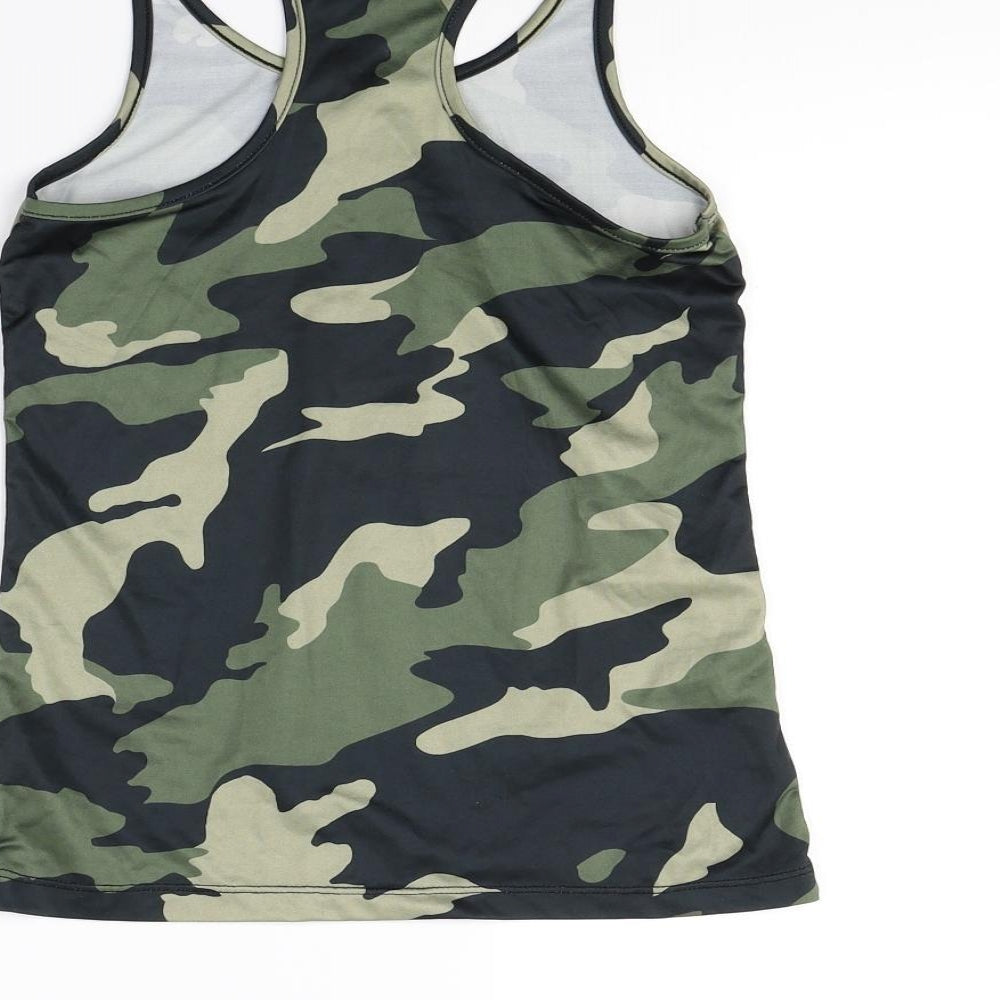 Active Girls Green Camouflage Basic Tank Size 9 Years