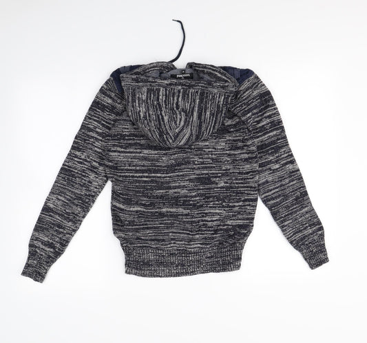 Twisted Soul Womens Blue Herringbone Pullover Hoodie Size M