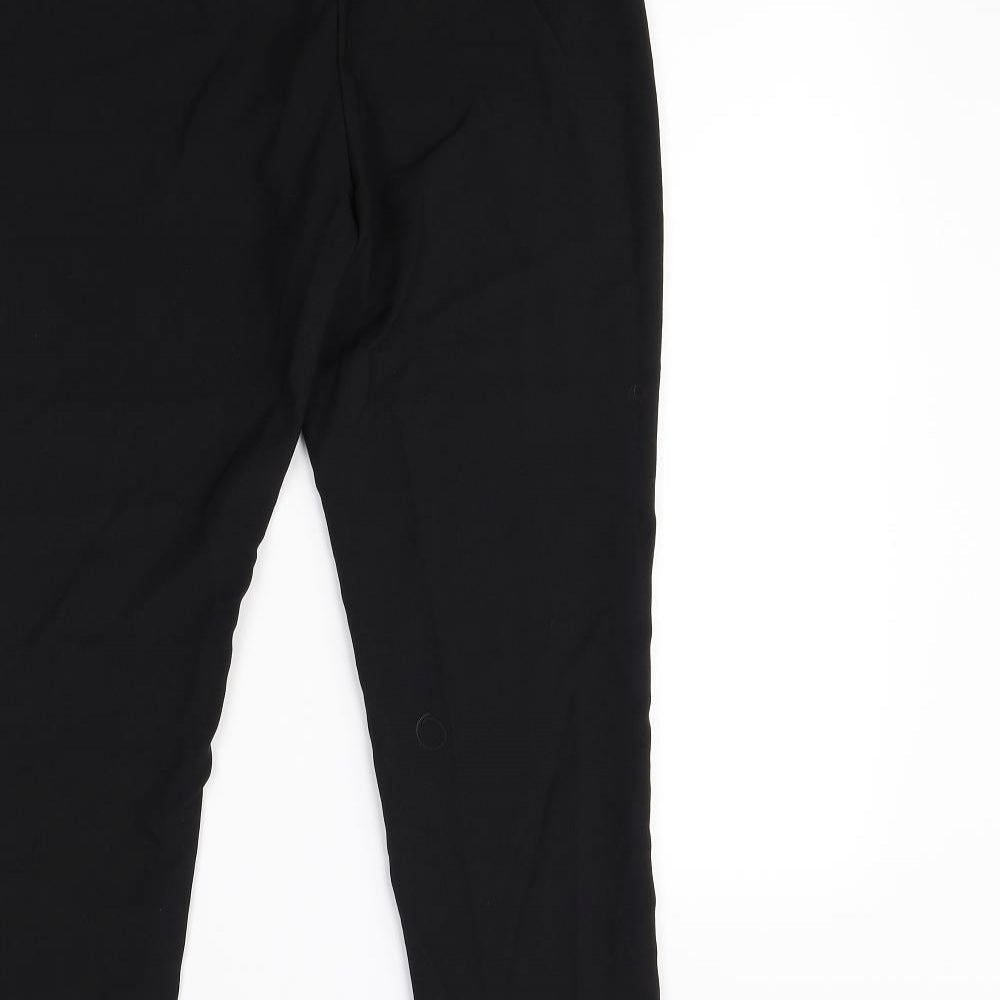 Brand and care label for New Look women’s black dress pants trousers, size UK 8, 28-inch leg