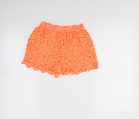F&F Womens Orange Cut-Off Shorts Size 8