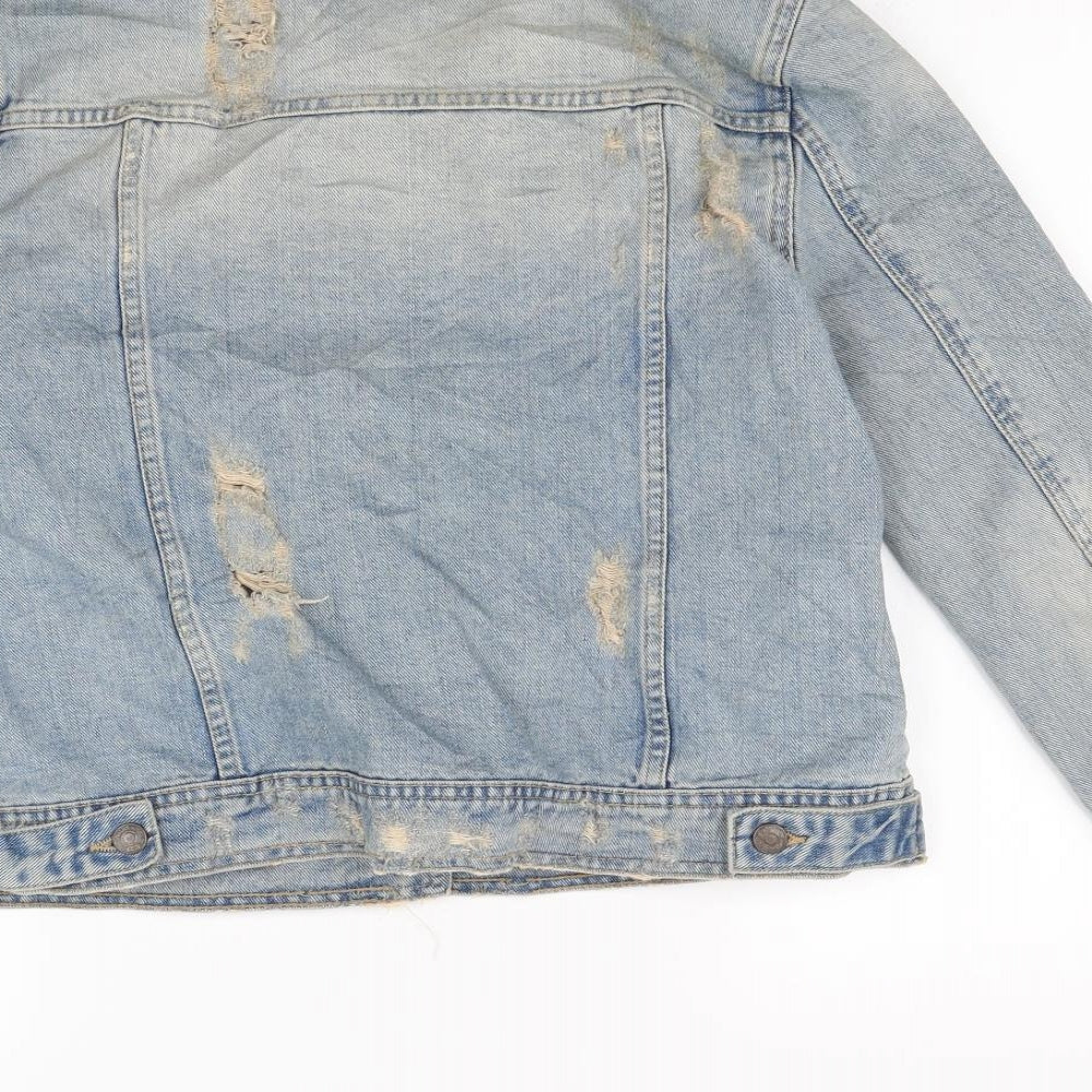 Mango Womens Blue Jacket Size L