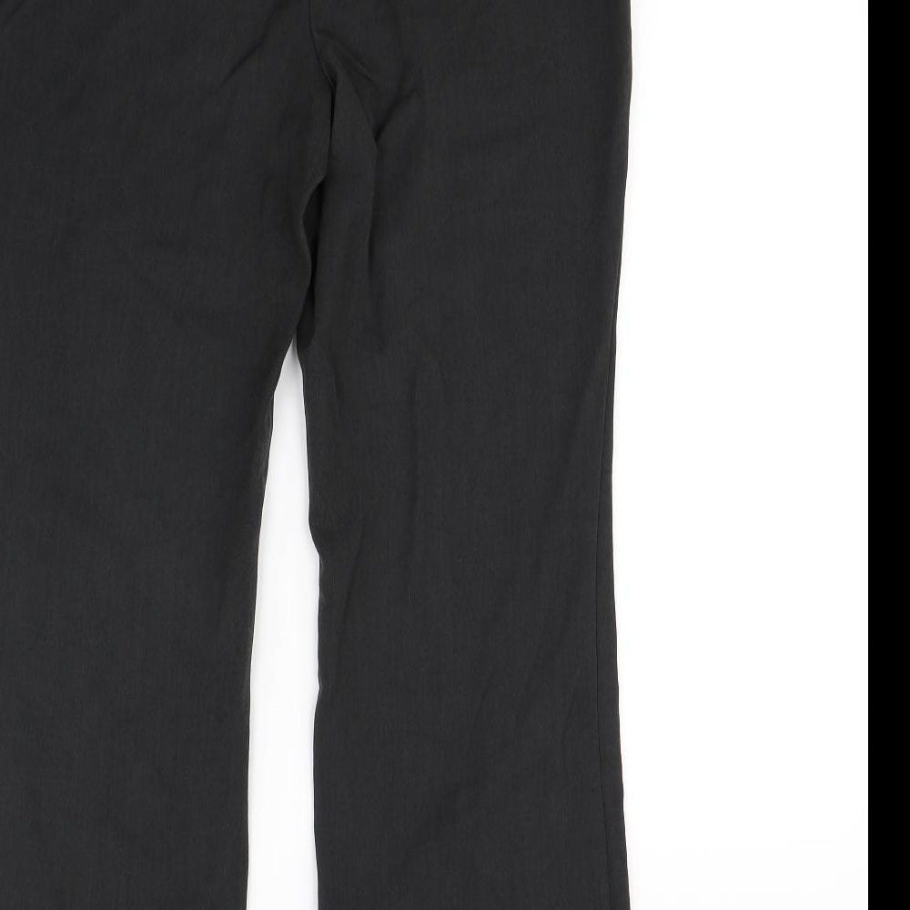 Brand and care label for Marks & Spencer women’s grey dress pants trousers, size UK 12, 28-inch leg