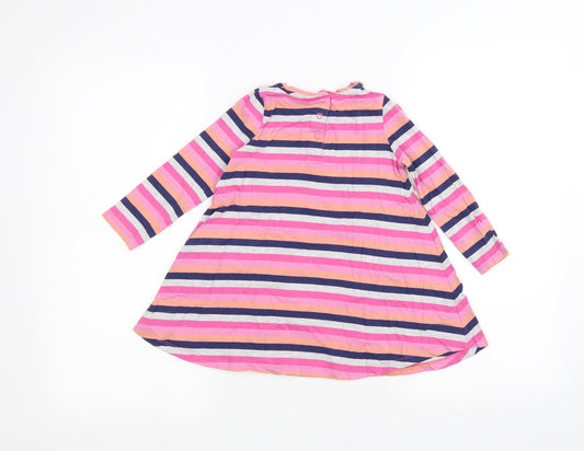 Mothercare Girls Pink Striped A-Line Size 2-3 Years
