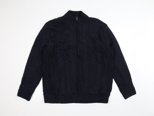 Atlantic Bay Mens Blue Knit Jacket Size M