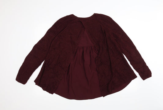 Marks and Spencer Womens Red Pullover Jumper Size 14