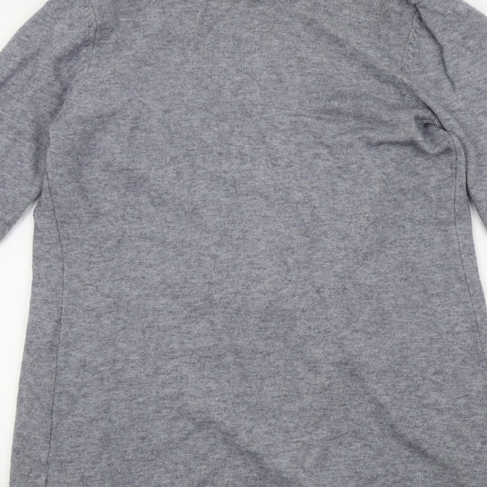 Brand and care label for Betty Barclay women’s grey cardigan jumper, size UK 10, - open front