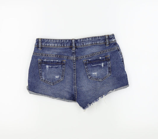 Denim & Co. Womens Blue Cut-Off Shorts Size 8