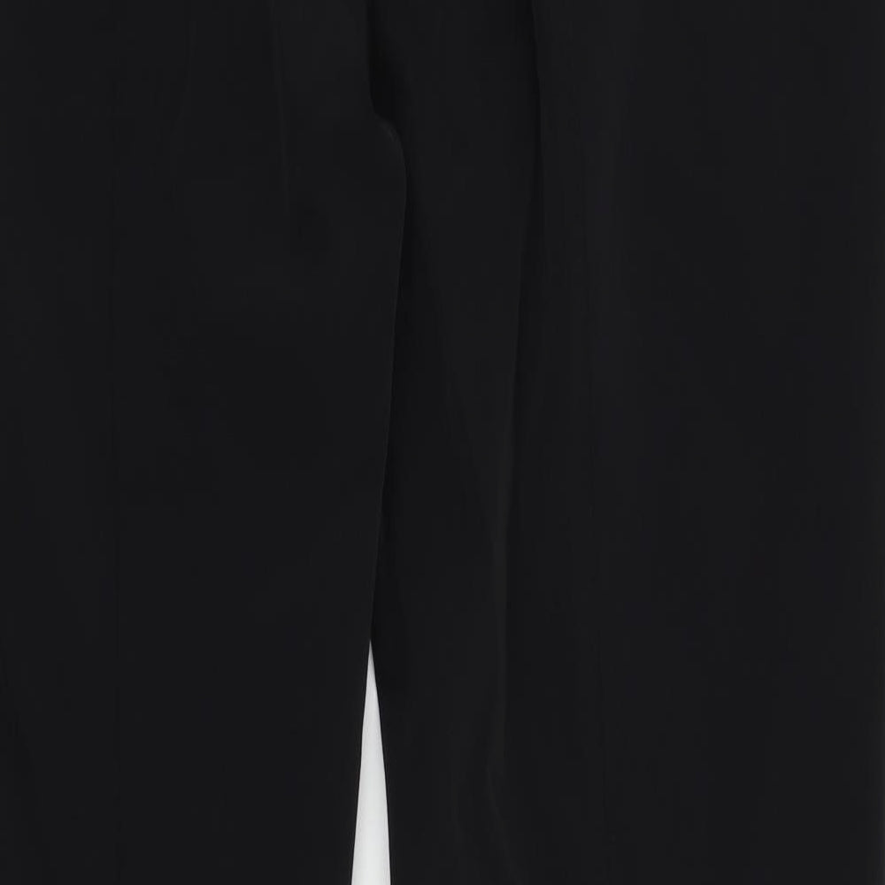 Brand and care label for Feathers women’s black trousers, size 2XL, 30-inch leg