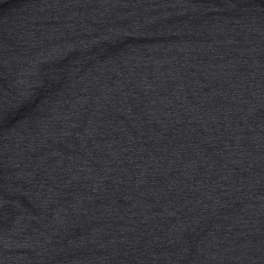 Brand and care label for women’s grey pullover sweatshirt, size XL