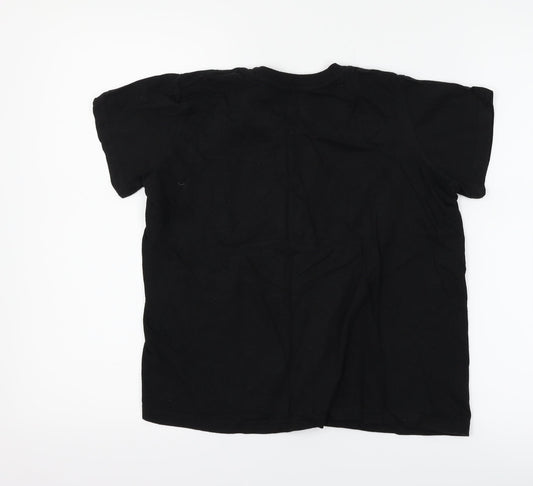 Club Boys Black Basic T-Shirt Size 9-10 Years - slogan