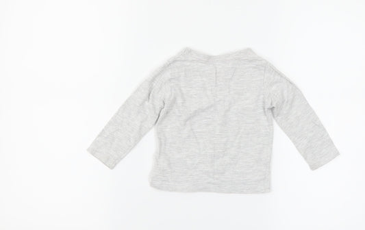 Primark Girls Grey Floral Basic T-Shirt Size 9-12 Months - lovely