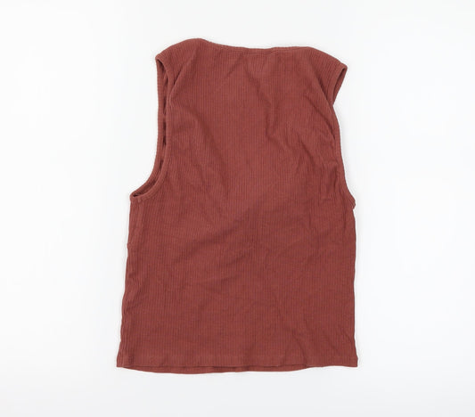 New Look Womens Brown Cropped Tank Size 14 - tie front