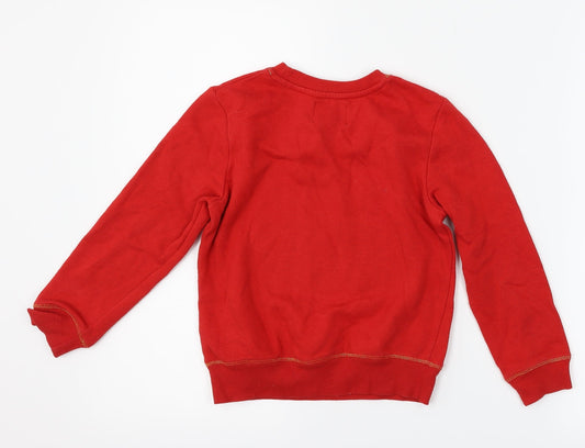 George Girls Red Pullover Sweatshirt Size 6-7 Years - Team Rudolph
