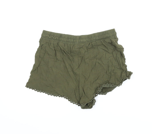 Primark Womens Green Paperbag Shorts Size 8