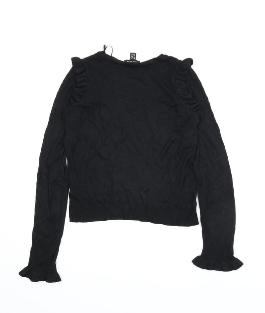 New Look Womens Black Basic Blouse Size 8