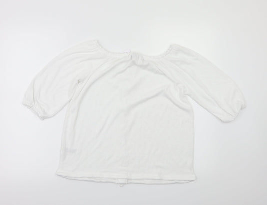payapa Womens White Basic T-Shirt Size 10