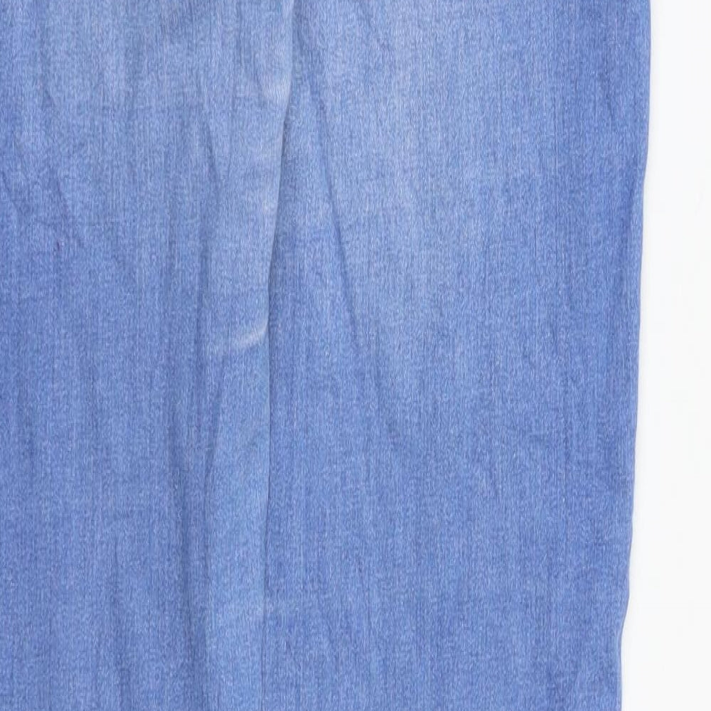 Brand and care label for Skye women’s blue skinny jeans, size L, 31-inch leg