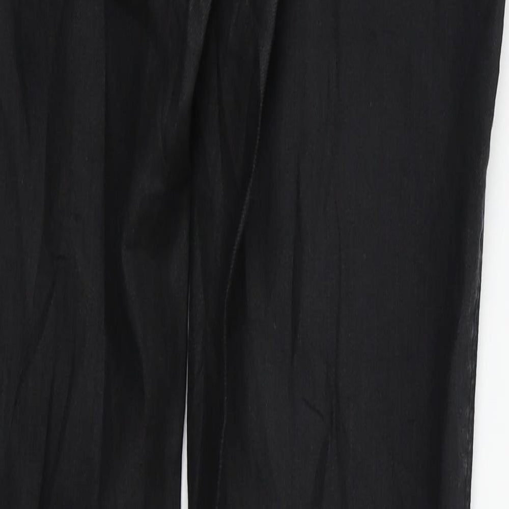 Brand and care label for H&M women’s black skinny jeans, size UK 27, 32-inch leg